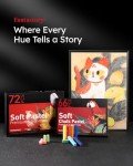 Fantastory Long Soft Chalk Pastels Set, 72 Sticks,Includes 5 Fluorescent Colors,Non Toxic Soft Pastels for Artists,Beginners,Students;Classroom,Christmas; Drawing,Blending,Layering