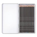 Staedtler Water-Soluble Tinted Graphite Pencils, Watercolor Artist Set, Pre-sharpened, 12 Colors in Metal Tin, 14610T M12