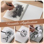 AmazingSpark 40 Pcs Sketch Drawing Tools Blending Stump Set Accessories with Sandpaper Pencil Sharpener Pencil Extension Tool Erasers, Sponge Replacement Heads & Felt Bag for Charcoal Sketch Drawing