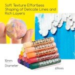 MEEDEN Soft Oil Pastels Set: 48 Colors with Extra 4 White Oil Pastels for Artists Beginners Adults Teachers - Vibrant Oil Pastel Crayons for Art Painting & Drawing, Blending, Layering, Shading