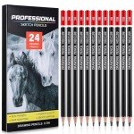 24 Pack Drawing Sketching Pencil Set, Art Pencils for Sketching(14B - 3H), Graphite Shading Pencils for Drawing, Ideal for Art Creation, Shading, Beginners & Artist