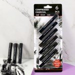 XQIGI Compressed Charcoal Sticks 6 PCS, Kneaded Rubber Erasers Large Size 2 Pack, Square Vine Charcoal Rod Set of 8 for Back to School DIY Drawing Crafts, Sketching, Shading, Beginners and Artists