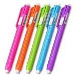 Retractable Mechanical Eraser Pen, Pen-Style Erasers Assorted Color, 5 Pack