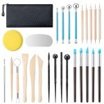 Amrules Clay Tools Kit, 27 PCS Pottery Tools, Practical Polymer Clay Sculpting Tools Kit, Air Dry Clay Tools Set for Adults, Pottery Craft, Dotting, Carving, Drawing, Molding, Modeling, Shaping