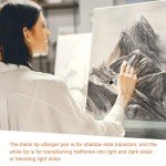 30pcs Blending Stumps for Drawing Sketch Drawing Tools with Blending Sponge Pens Sandpaper Pencil Sharpener Blending Sticks for Beginner Drawing Art Blenders Charcoal Sketch Drawing