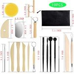 Pottery Clay Sculpting Tools for Polymer, Yagugu 19Pcs Basic Wood Ceramics Carving Tool Supplies kit Accessories for Kids, Adults and Artists Modeling Shaping Building for Art&Craft