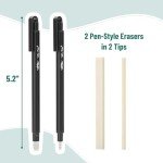 Mr. Pen- Pen Style Eraser, 2 Pack, Square & Round Tip, Eraser Pen, Pencil Erasers, Eraser Pencil, Art Erasers for Drawing Erasers for Drawing, Precision Eraser, Art Eraser, Pen Eraser, Artist Eraser