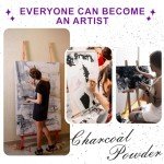 Eyaeyao Premium Charcoal Powder for Drawing and Art, Drawing Charcoal for for Drawing, Sketching, Shading, Blending, Charcoal Powder for Beginners & Pro Artists - 4 Ounces