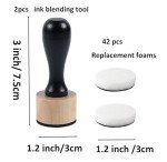 46 Packs Mini Ink Blending Tool Set, 2 Mini Applicator Tools and 44 Replacement Foam Pads for Scrapbooking Painting Drawing Art SuppliesInk Tools and More (Black 46pack)
