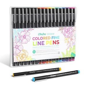 Ohuhu Colored Fineliner Drawing Pens: 18 Packs Fineliners 11 Colored Pens & 7 Assorted Point Sizes Black Micro Pen Waterproof for Drawing Sketching Anime Manga Artists Beginners - Hana Highway