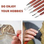 Clay Sculpting Tools, 6 PCS Double-Ended Stainless Steel Polymer Clay Tools, Wooden Handle Pottery Tools for Embossing, Carving Tools and Supplies