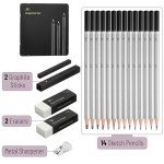 Mr. Pen- Sketch Pencils for Drawing, 19 Pcs, With Graphite Sticks, Erasers and Sharpener, Art Pencils for Sketching