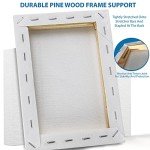 KEFF Stretched Canvas for Painting (10 Pack) Blank Painting Canvas - 2 of Each; 4x4, 5x7, 8x10, 9x12 and 11x14 Canvas, 100% Cotton Pre-Primed, Great for Pouring, Acrylic, Oil, Wet and Dry Art Media