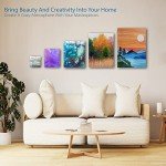 KEFF Stretched Canvas for Painting (10 Pack) Blank Painting Canvas - 2 of Each; 4x4, 5x7, 8x10, 9x12 and 11x14 Canvas, 100% Cotton Pre-Primed, Great for Pouring, Acrylic, Oil, Wet and Dry Art Media