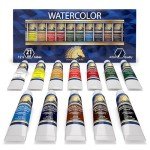MyArtscape Watercolor Paint Set - 12 x 21ml Tubes - Lightfast - Highly Pigmented - Vibrant Colors - Fade Proof - Painting Kit for Adults & Hobby Painters - Professional Watercolors Supplies