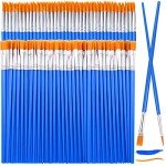 126 Pcs Small Paint Brushes Bulk, Flat and Round Pointed Paint Brushes Set for Kids Craft Brushes for Classroom Acrylic Oil Watercolor Canvas Face Painting