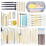 Augernis 57PCS Ceramic Clay Tools Set with Plastic Case Modeling Pottery Sculpting Tools Kits for Beginners Professionals Kids After School Ceramics Classes