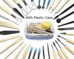 Augernis 57PCS Ceramic Clay Tools Set with Plastic Case Modeling Pottery Sculpting Tools Kits for Beginners Professionals Kids After School Ceramics Classes
