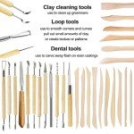Augernis 57PCS Ceramic Clay Tools Set with Plastic Case Modeling Pottery Sculpting Tools Kits for Beginners Professionals Kids After School Ceramics Classes