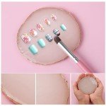 Ouligay Resin Art Palette Makeup Mixing Palette Gold Edge Nail Art Tool Gel Design Nail Art Makeup Mixing Tray DIY (White)