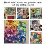 FVIEXE 6PCS Wood Panels for Painting, 12 x 16 Inch Craft Wood Canvas Panel Boards Unfinished Wooden Painting Pouring Panel Board for Arts & Crafts