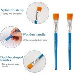 14 Pcs 1 Inch Flat Paint Brushes - Synthetic Nylon Hair Artist Brushes Bulk for Acrylic, Oil, Watercolor - Wooden Handle Professional Painting Brushes for Canvas, Detail Work, Base Coating & Crafts