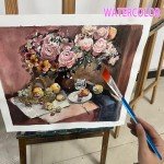 14 Pcs 1 Inch Flat Paint Brushes - Synthetic Nylon Hair Artist Brushes Bulk for Acrylic, Oil, Watercolor - Wooden Handle Professional Painting Brushes for Canvas, Detail Work, Base Coating & Crafts