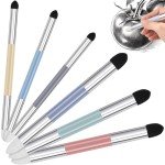 Kosiz 6 Pcs Artist Blending Sponge Pen 2 Sizes Double Headed Washable Blending Stump Pencil Sketch Pastel Rubbing Sponge Brush Stick Art Foam Drawing Tool for Artist Beginners Supplies (Morandi)