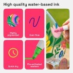 ARTISTRO 24 Dual Tip Acrylic Paint Markers, Acrylic Paint Pens, Fabric Markers for Textile, Rock, Glass, Wood, Paper, Ceramic, Canvas DIY Art Supplies Kit for Kids and Adults (Dual Tip Dot + Fine, 24)