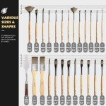 Acrylic Paint Brush Set, Golden Maple 25 PCS Paint Brushes for Acrylic Painting Oil Watercolor & Canvas,Enhanced Synthetic Brush Set with Cloth Roll and Palette Knife