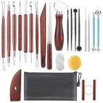 23PCS Clay Tools Sculpting, Ceramic & Pottery Modeling Tool, Ceramics Tools Set, Polymer Tools Kit, Air Dry Clay Tools for Carving, Molding, Pottery Wheel, Crafting Supplies, Pros, Beginners, Adults
