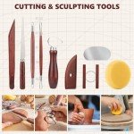 23PCS Clay Tools Sculpting, Ceramic & Pottery Modeling Tool, Ceramics Tools Set, Polymer Tools Kit, Air Dry Clay Tools for Carving, Molding, Pottery Wheel, Crafting Supplies, Pros, Beginners, Adults