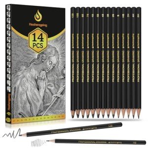 Sketch Pencils Set for Drawing, 14 Pack Graphite, for Art, Pencil kit for Sketching, Shading, Artist Pencils for Beginners Pro Artists