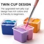 HIMI Gouache Paint Set, 112 Colors x 12g Twin Jelly Cup Design in a Carrying Case, Non-Toxic Paint for Canvas and Paper, Perfect for Artists, Student, Gouache Opaque Painting(White)