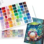 HIMI Gouache Paint Set, 112 Colors x 12g Twin Jelly Cup Design in a Carrying Case, Non-Toxic Paint for Canvas and Paper, Perfect for Artists, Student, Gouache Opaque Painting(White)