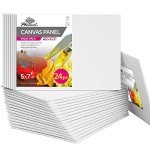 PHOENIX Small Painting Canvas Panels 5x7 Inch, 24 Bulk Pack - 8 Oz Triple Primed 100% Cotton Acid Free Canvas Boards for Painting, White Blank Flat Canvas Boards for Acrylic, Oil Paints