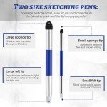 Kosiz 12 Pcs Artist Blending Sponge Pen 2 Sizes Double Headed Washable Blending Stump Pencil Sketch Pastel Rubbing Sponge Brush Stick Art Foam Drawing Tool for Artist Beginners Supplies