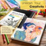 9" x 12" Sketch Book with Bookmark Ruler, 100 Sheets Spiral Sketchbook for Drawing (68lb/100gsm), Acid Free Sketch Pad Artist Sketching Drawing Paper for Kids Teens Adults Artists, 1 Pack