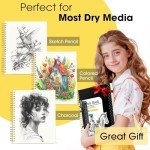 9" x 12" Sketch Book with Bookmark Ruler, 100 Sheets Spiral Sketchbook for Drawing (68lb/100gsm), Acid Free Sketch Pad Artist Sketching Drawing Paper for Kids Teens Adults Artists, 1 Pack