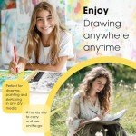 9" x 12" Sketch Book with Bookmark Ruler, 100 Sheets Spiral Sketchbook for Drawing (68lb/100gsm), Acid Free Sketch Pad Artist Sketching Drawing Paper for Kids Teens Adults Artists, 1 Pack