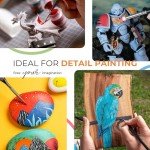 Nicpro Miniature Paint Brushes Drybrush - 21PCS Model Paint Brush Set for Acrylic Oil Watercolor, Detail Paint Brush Dry Brush for Model, Miniature Painting, Paint by Numbers, Craft - with Container