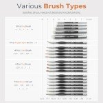 Nicpro Miniature Paint Brushes Drybrush - 21PCS Model Paint Brush Set for Acrylic Oil Watercolor, Detail Paint Brush Dry Brush for Model, Miniature Painting, Paint by Numbers, Craft - with Container