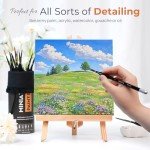 Nicpro Miniature Paint Brushes Drybrush - 21PCS Model Paint Brush Set for Acrylic Oil Watercolor, Detail Paint Brush Dry Brush for Model, Miniature Painting, Paint by Numbers, Craft - with Container