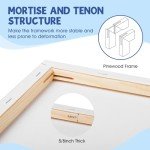 FUMILE Stretched Canvas for Painting, Canvases for Painting Multi 4 Pack 5x7,8x10 (2 of Each), Cotton Primed Acid Free Blank Canvases for Painting for Oil Paint, Acrylic Paint, Gouache and Tempera.