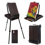 CONDA 70” French Easel with Aluminum Legs, Folding Sketch Painting Easel with Drawer, Tripod Easel Stand for Painting, Sketching, Display