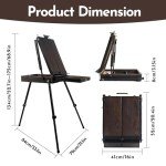 CONDA 70” French Easel with Aluminum Legs, Folding Sketch Painting Easel with Drawer, Tripod Easel Stand for Painting, Sketching, Display