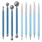 Dotting Tools, Silicone Clay Sculpting Tool, Ceramic Clay Ball Stylus Dot Painting Tools, Pottery Embossing Tool for Rock, Nail, Blending, Drawing, Modeling