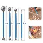 Dotting Tools, Silicone Clay Sculpting Tool, Ceramic Clay Ball Stylus Dot Painting Tools, Pottery Embossing Tool for Rock, Nail, Blending, Drawing, Modeling