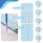 Dotting Tools, Silicone Clay Sculpting Tool, Ceramic Clay Ball Stylus Dot Painting Tools, Pottery Embossing Tool for Rock, Nail, Blending, Drawing, Modeling