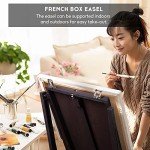 CONDA 70” French Easel with Aluminum Legs, Folding Sketch Painting Easel with Drawer, Tripod Easel Stand for Painting, Sketching, Display